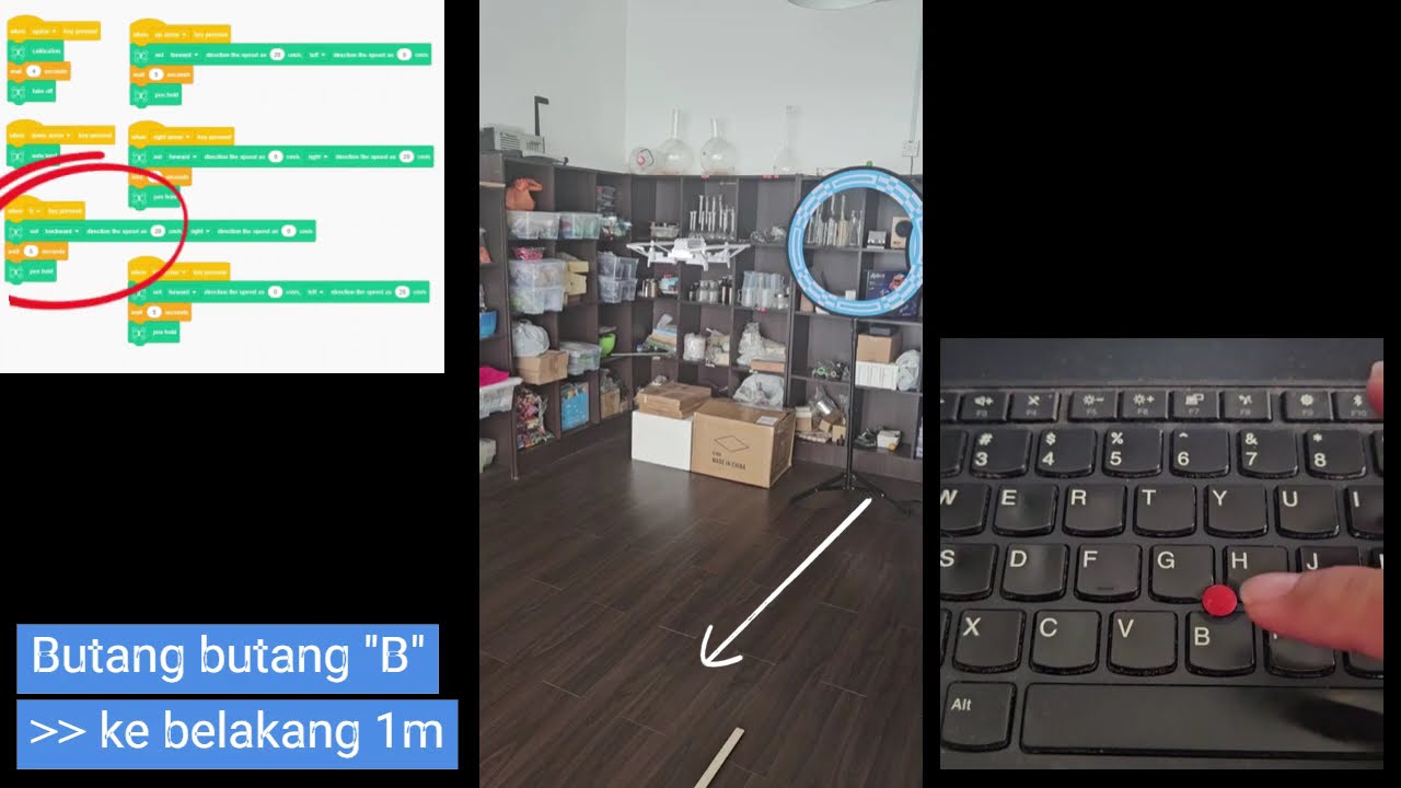 Kawal dron menggunakan papan kekunci dan fungsi subrutin menggunakan dron litebee wing!