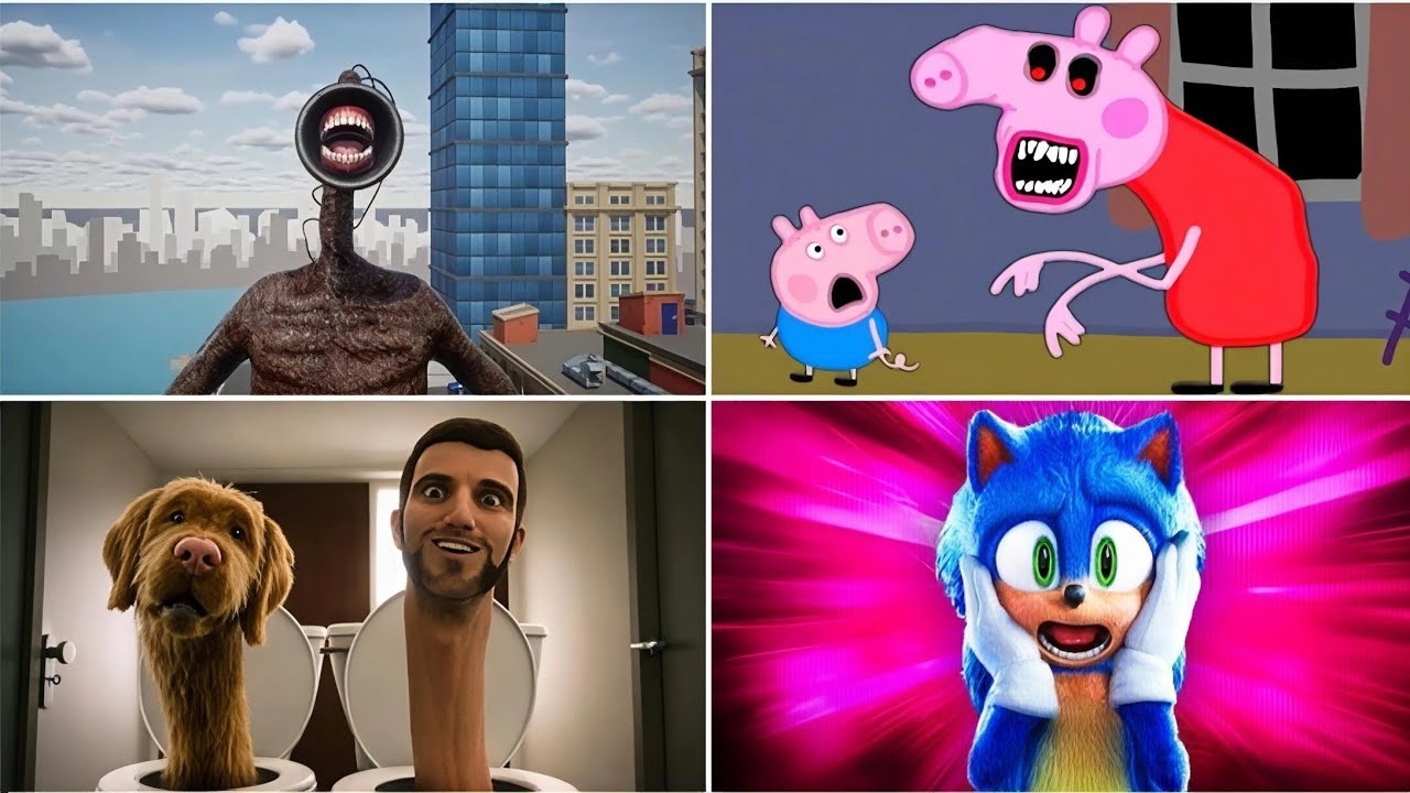🎥Siren Head 🆚 Peppa pig.exe 🆚 Skibidi toilet 🆚 Sonic.exe 🆚GALA DANCE 🎶