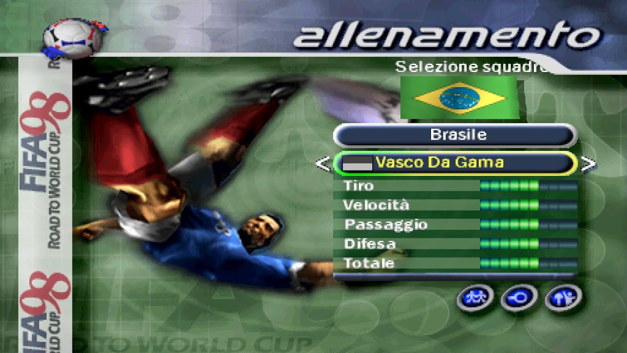 statistiche dei giocatori del vasco da gama su fifa 98