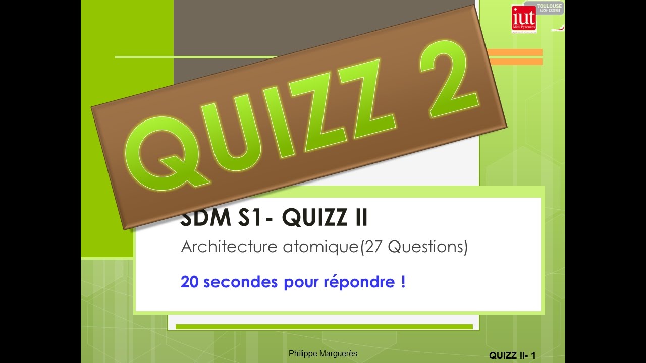 Quizz 2 du Cours de la Science des Matériaux pour le GMP / Chapitre 2:  Architecture Atomique