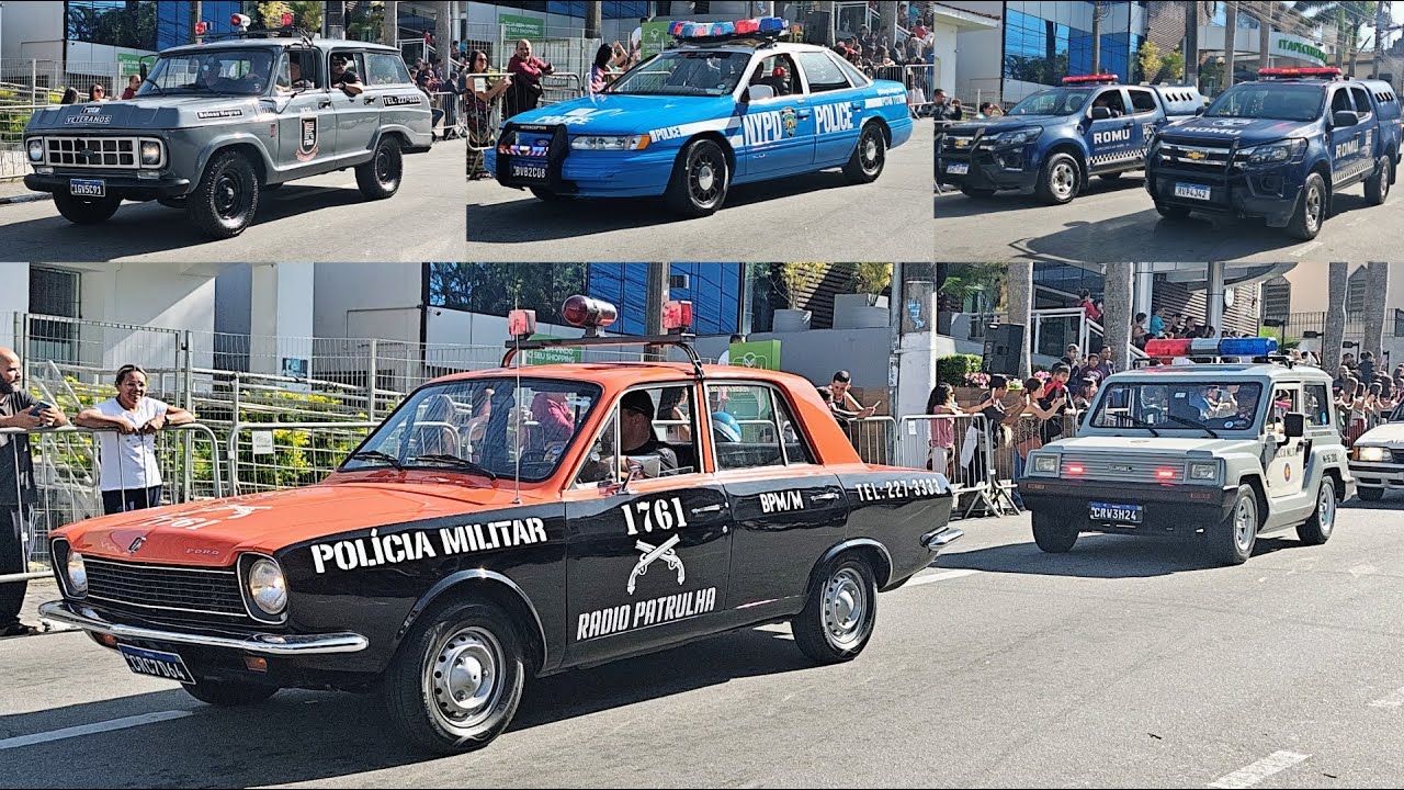 Desfile Cívico Aniversário Itapecerica da Serra 2025 Clube das Viaturas PM PRF Guarda Defesa Civil
