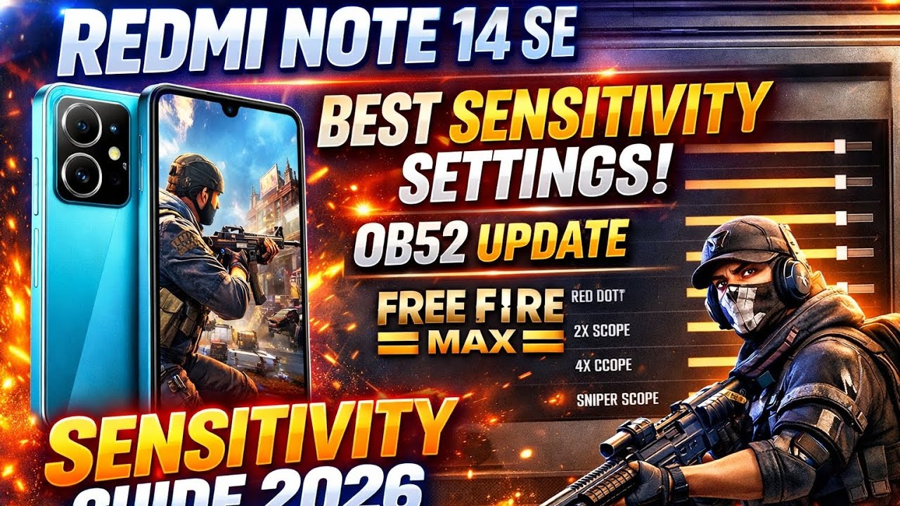 Redmi Note 14 SE Best Sensitivity Settings OB52 Update | Free Fire Max Sensitivity Guide 2026