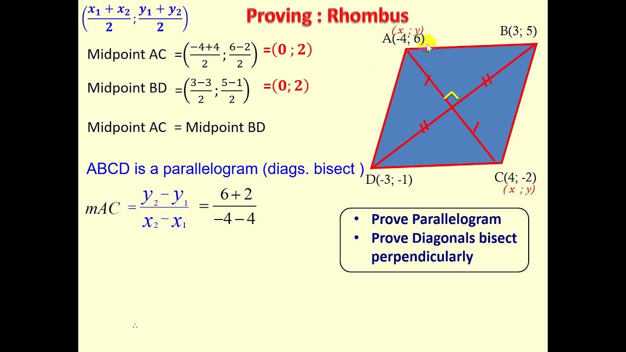 Proving Rhombus