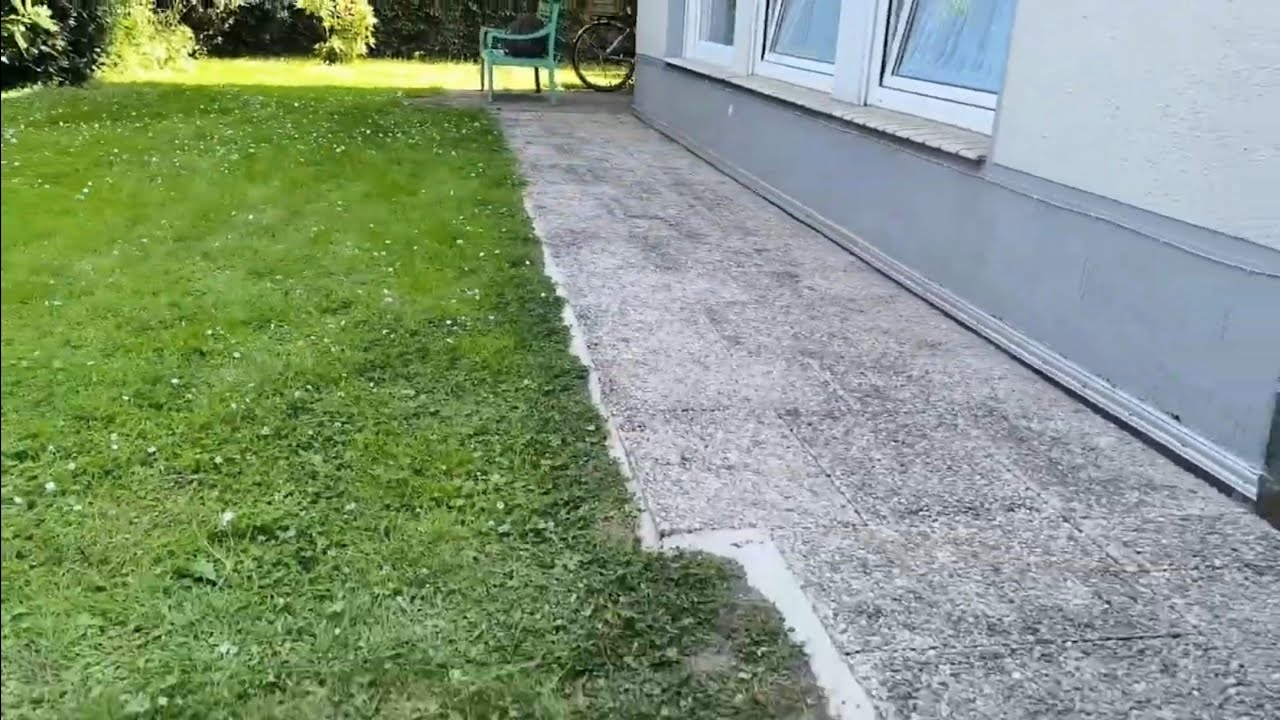 Abgesackte Betonplatten retten! Reinigung, Drainage und stabile Neuverlegung #garten #construction