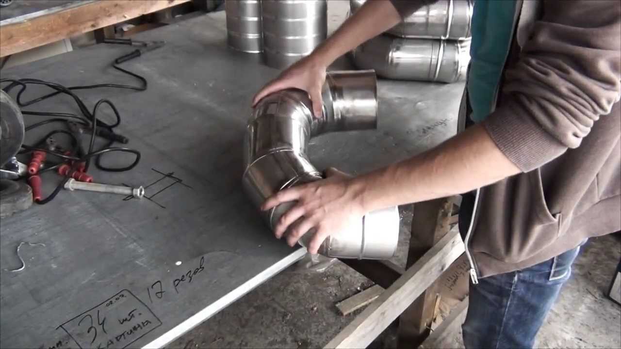 Stainless steel flue pipe production video. Akvilon.eu IZOKOMPAKT RENOFAST