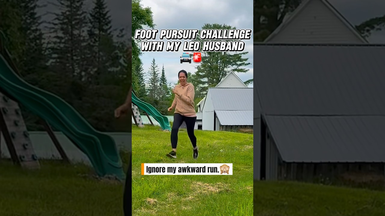 Foot pursuit challenge,  I couldn&rsquo;t resist this one. 🤭😅 #police #footpursuitchallenge #cops