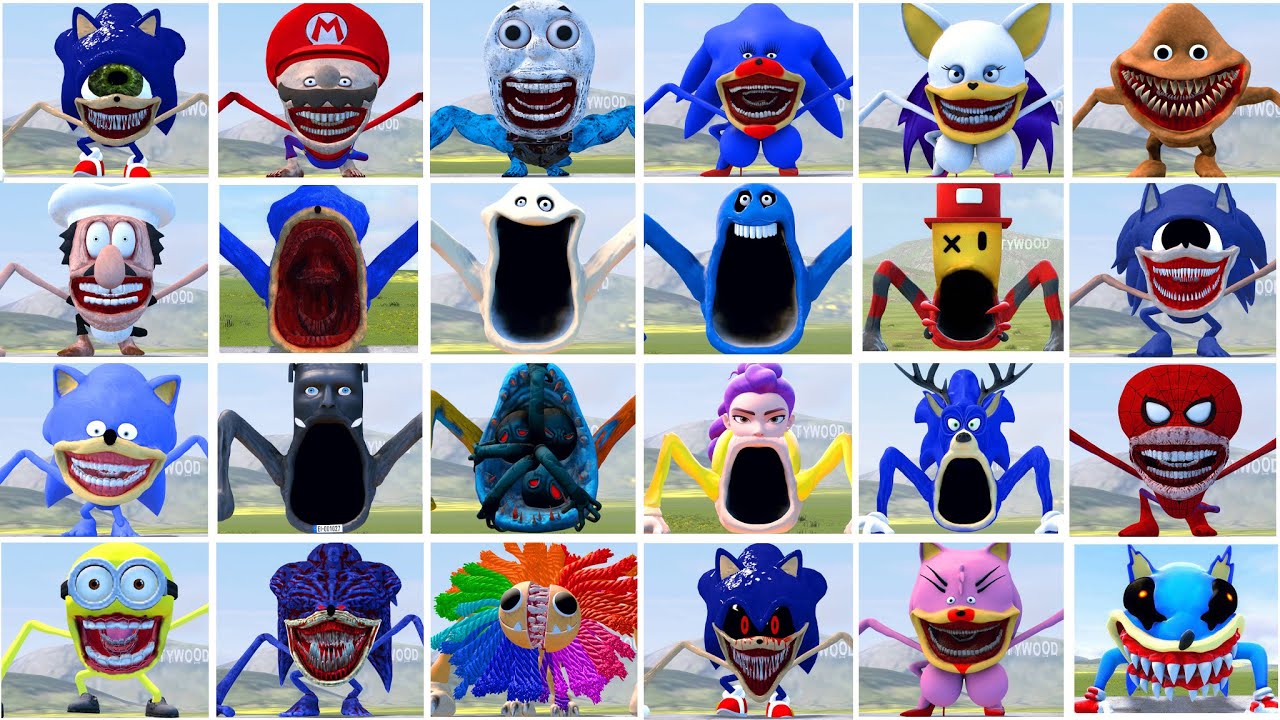 WHO IS THE STRONGEST FROM ALL SHIN SONIC TAPES FAMILY VS SEA EATER FAMILY in Garry's Mod