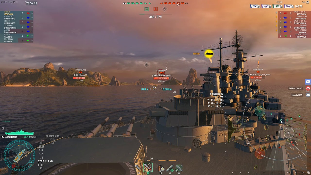 world of warships bataille de clan LAG VS DGSH2