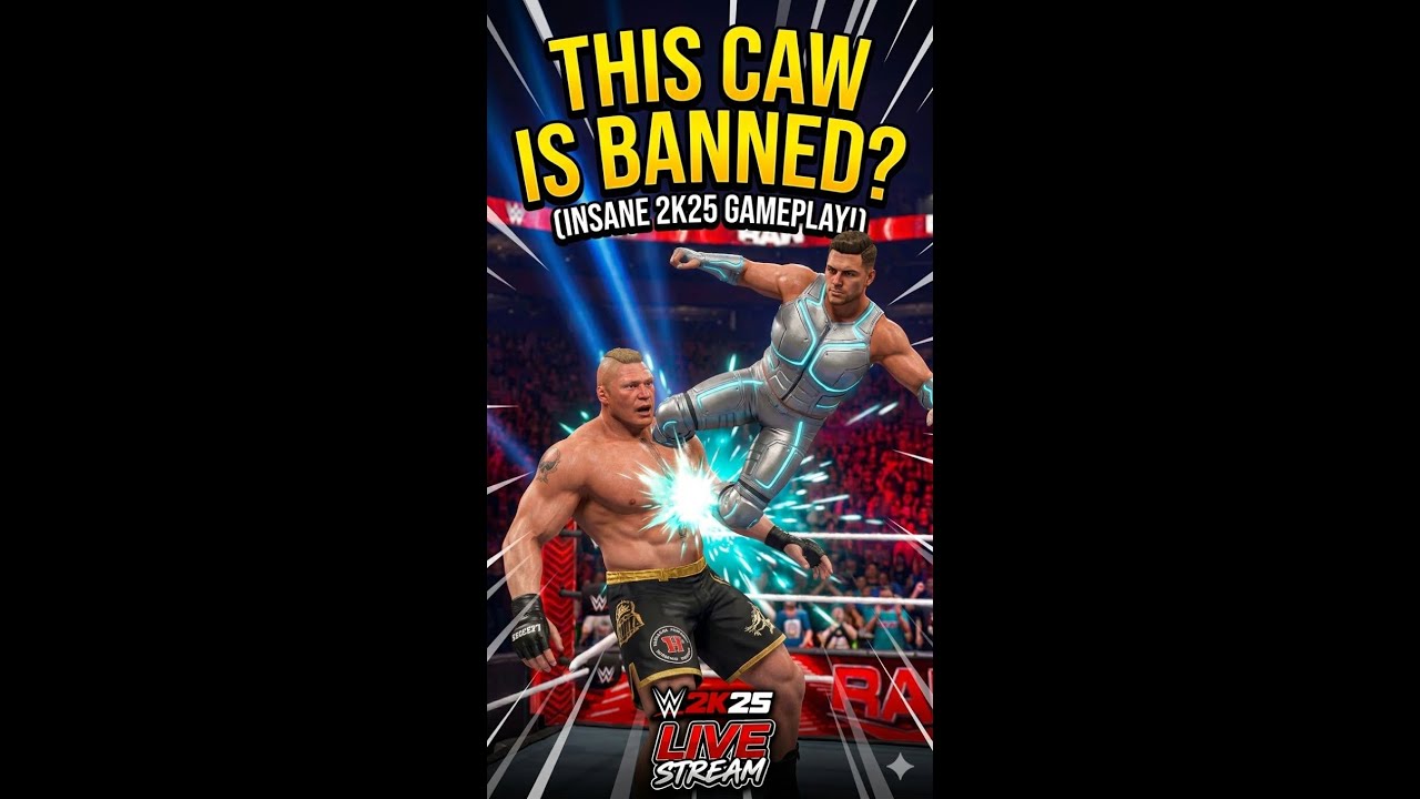 #THIS CAW IS BANNED? 🚫 WWE 2K25 Insane Gameplay #wwe #shortslive #verticallive