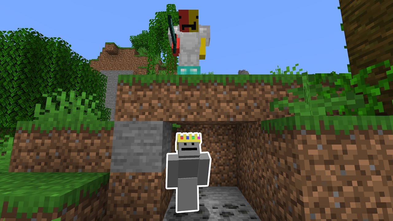 Minecraft Manhunt, But Crouching Makes You Invisible