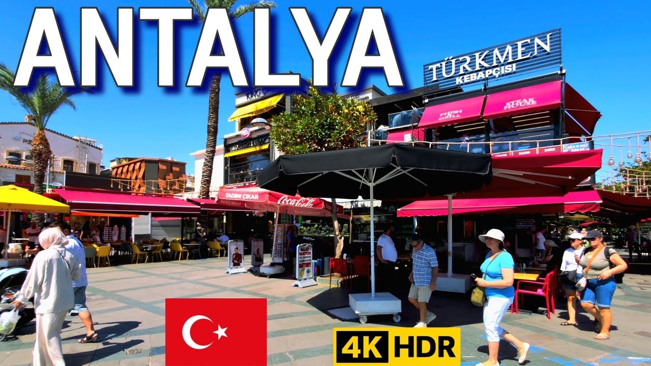 ANTALYA TÜRKIYE 4K City Center Street walking 2025 4K 60FPS HDR no commentary