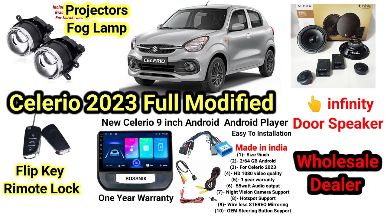 Celerio 2023 Full Modification | Celerio 9 inch Android player | Fog Lamp | Seat Cover | Leather mat
