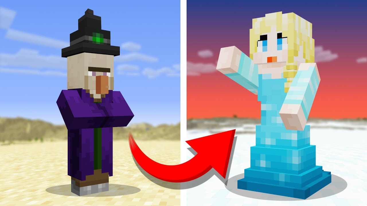 Я переделал каждого моба в персонажей Диснея в Minecraft.