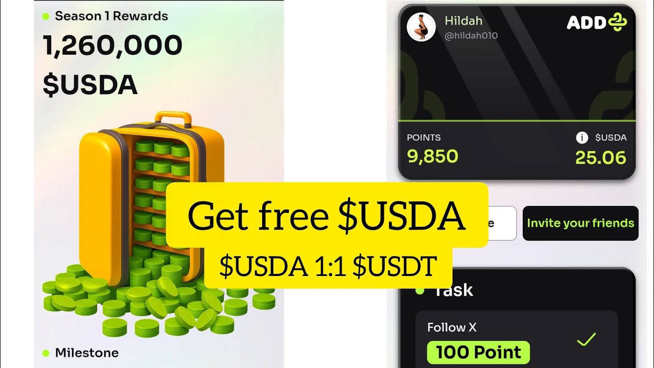HOW TO EARN FREE $USDA STABLE COIN FROM ADD+  || Get USDA That's 1:1 same as USDT