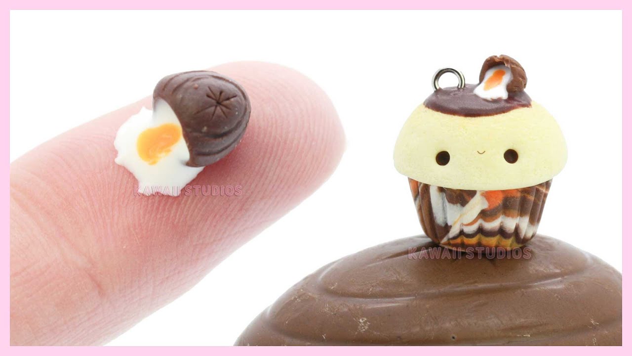 Creme Egg Miniature and Kawaii Cupcake ●  2 in 1 Polymer Clay Tutorial