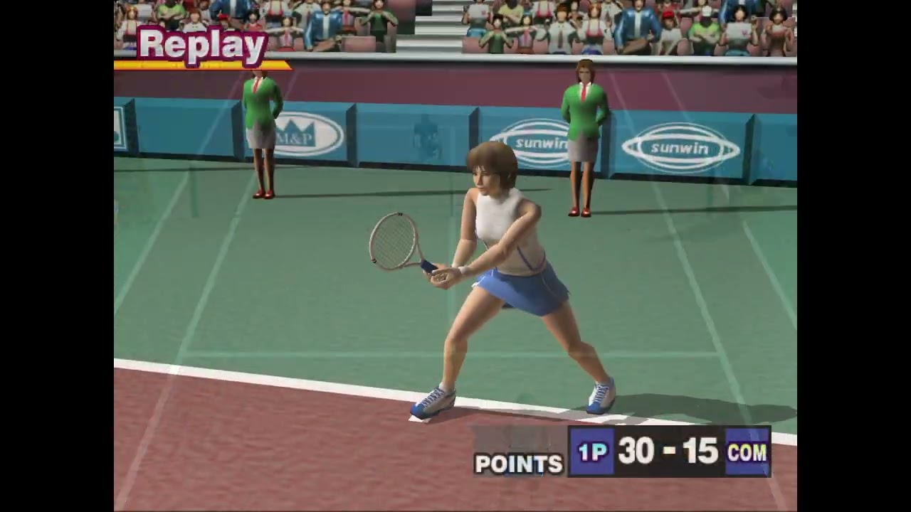 Hard Hitter Tennis PS2 | H.Nanase vs S.Yoon | Gameplay