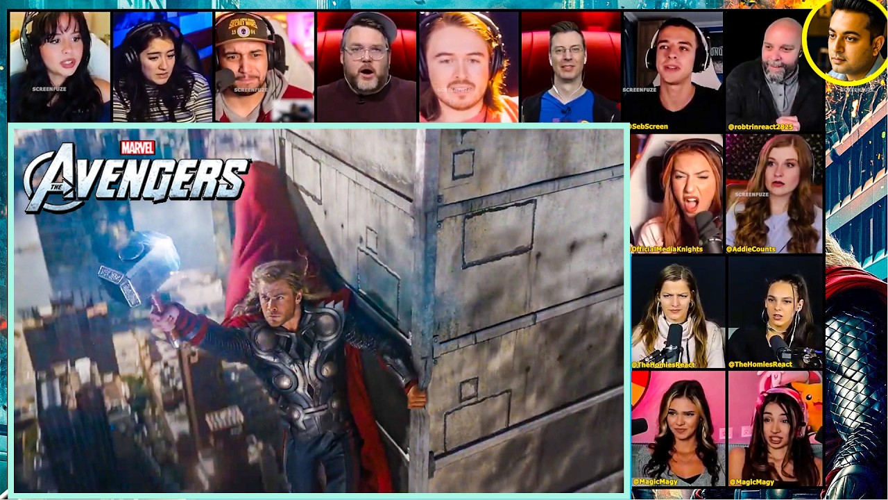 🔥24 People 🔥FIRST TIME Watching The Avengers (2012) FINAL BATTLE! | Reaction Mashup.