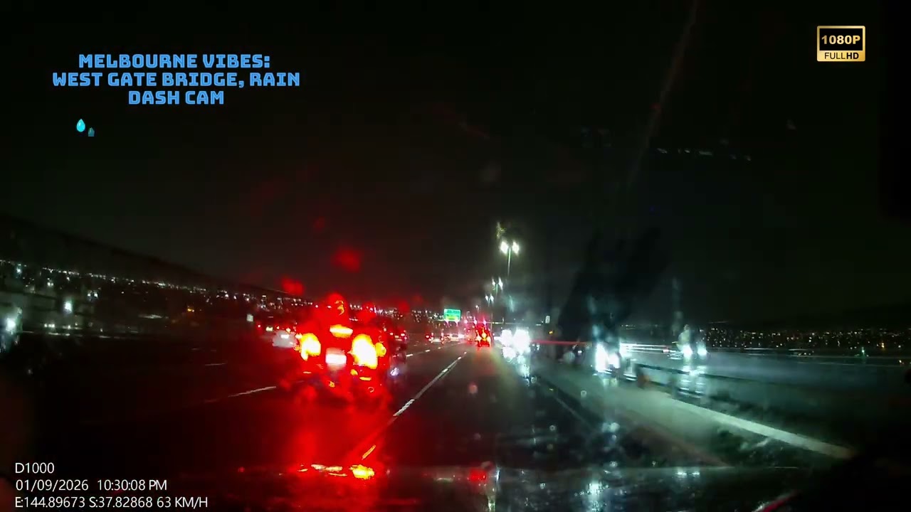 Rainy night drive Melbourne West Gate Bridge 🌧️🇦🇺🇵🇰