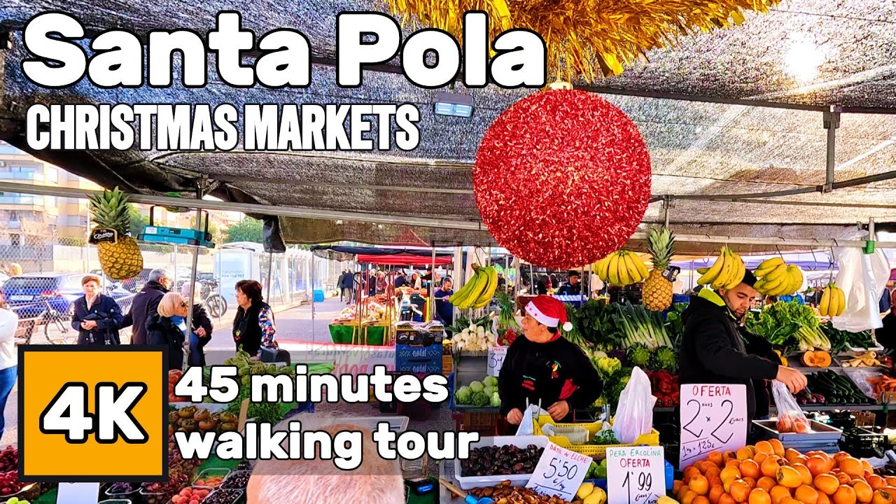 Santa Pola Christmas Market Walking Tour 4K: Street & Indoor Markets 🇪🇸