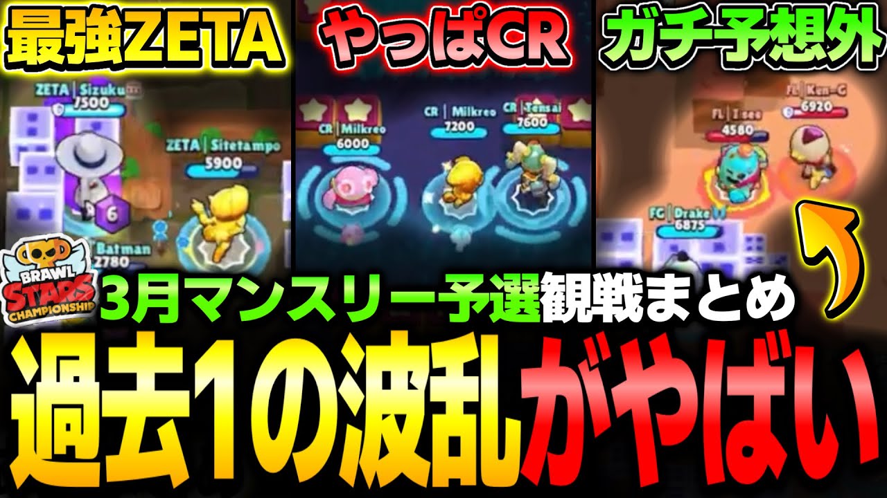 【ブロスタ】あのプロチームがまさかの予選敗退？！大波乱だった『3月マンスリー予選』の試合観戦ハイライトを紹介！【ZETA,CR,RVL,SKC,FG,FL,RC】