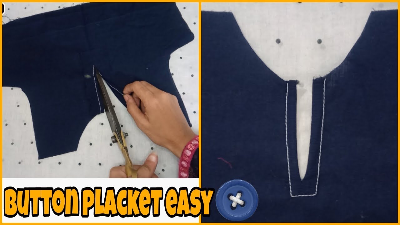 How to make button placket on the back side of frock | stitching tips and tricks | Sew With Love