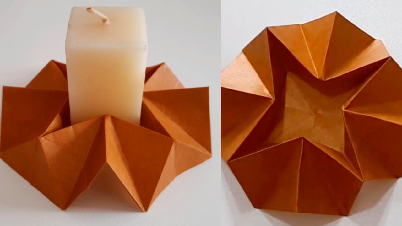 3D Origami Candle Holder - Origami Tea light Holder - Star Paper Candle Holder - Origami Star Holder