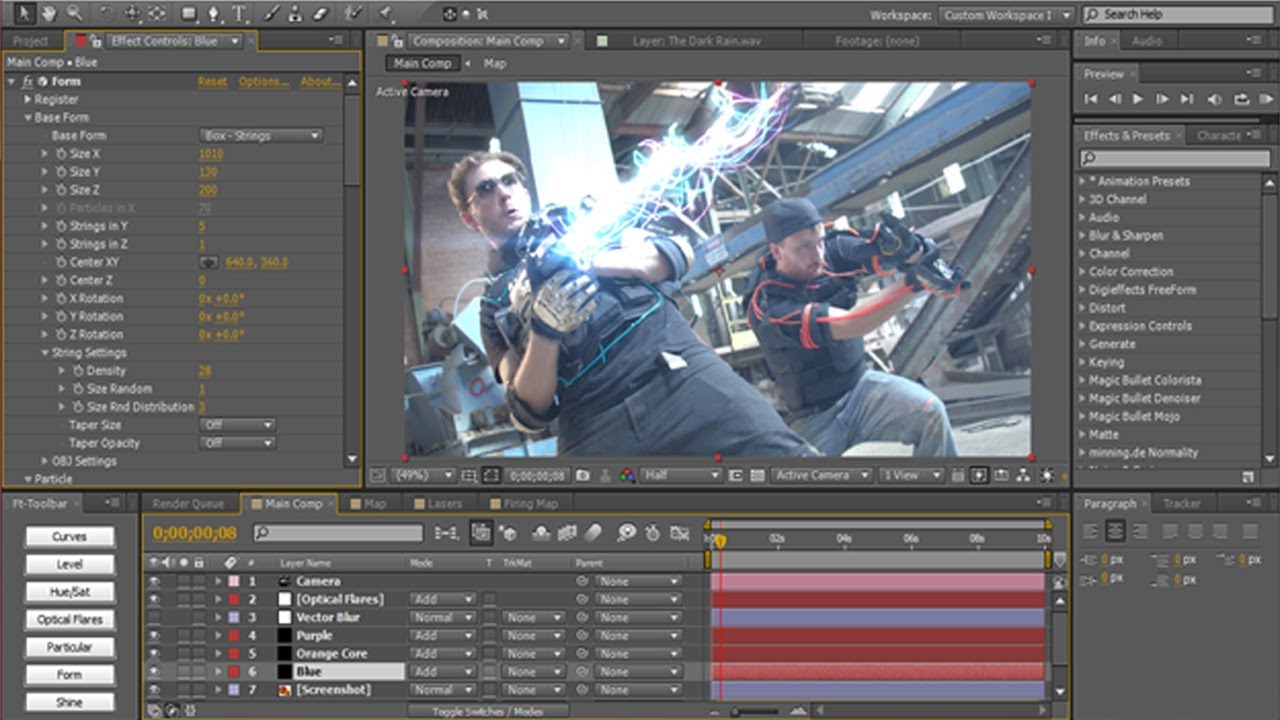 AE: Corridor Digital's Laser Effect Using Form (Dubstep Guns)
