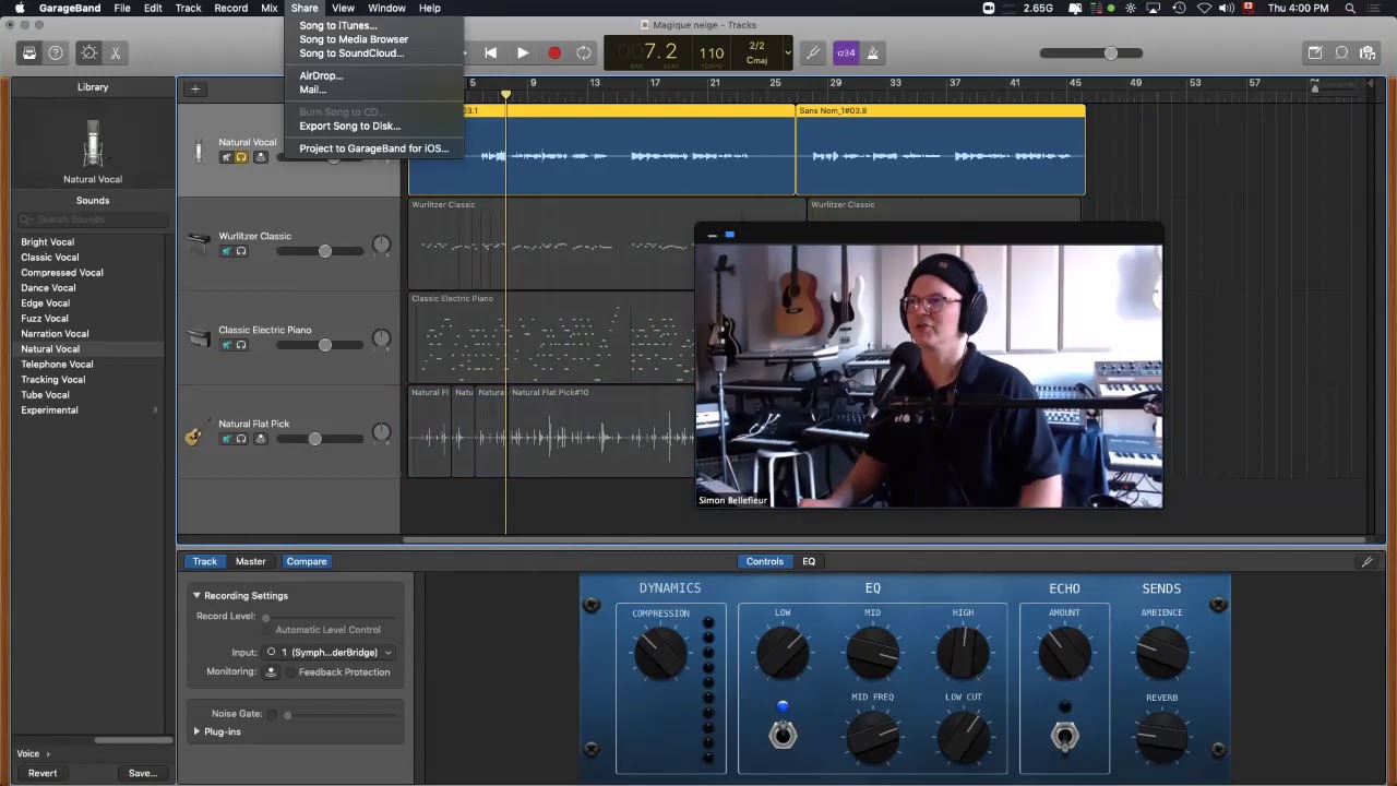 How to export / Mixdown audio files in Garage Band