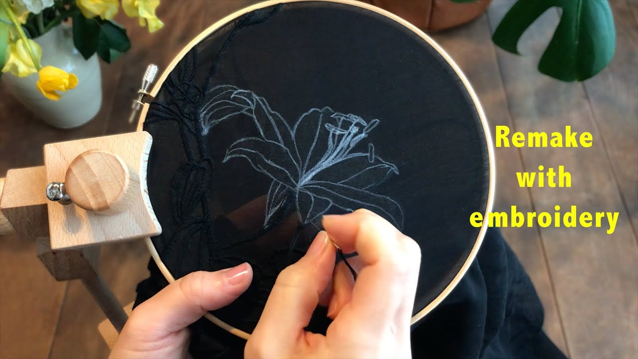 【物を大切にする】穴の空いたシャツを刺繍でリメイク💐