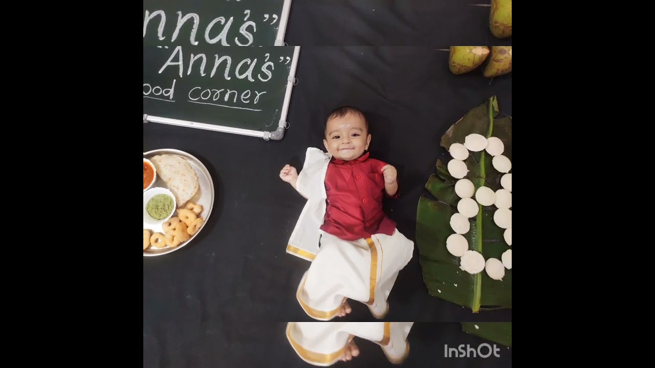 ||8thmonth baby photoshoot || south indian food theme || lungi dance song||