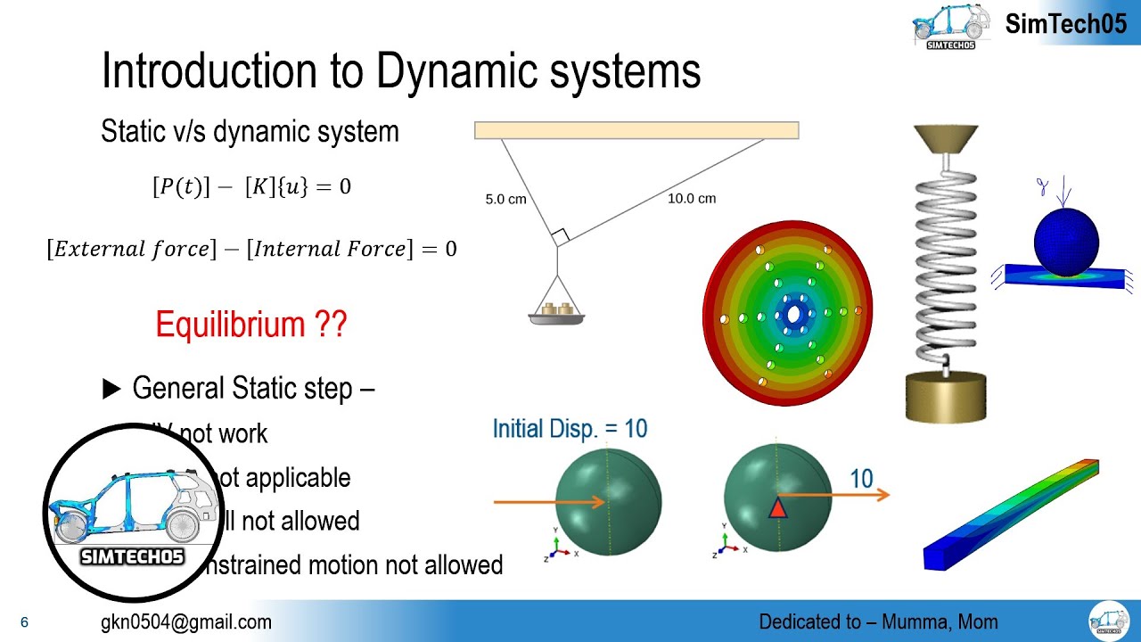 Dynamic Analysis with Abaqus, part-02, Equilibrium of Dynamic and Static systems with Example