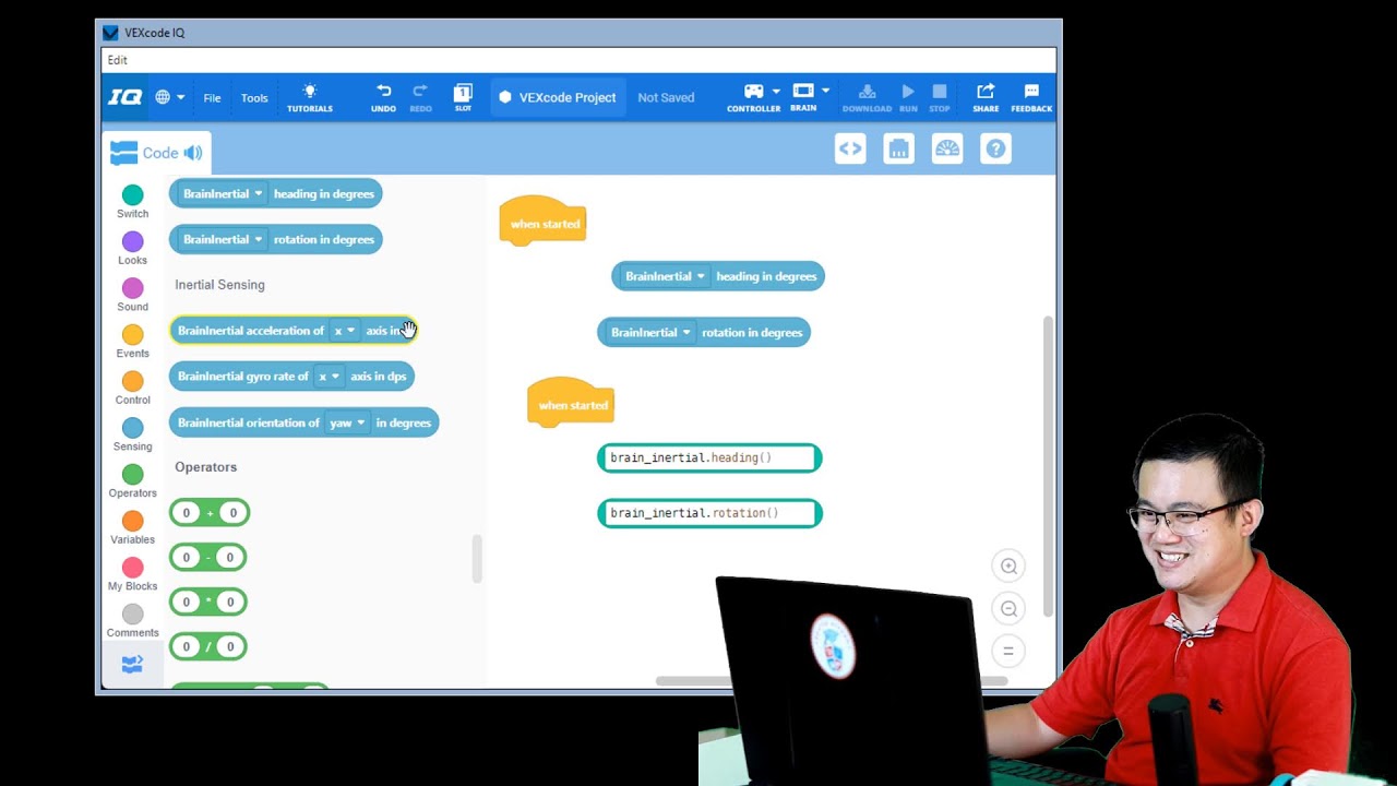 Advanced Inertial Sensor Coding for VEX IQ (Python)