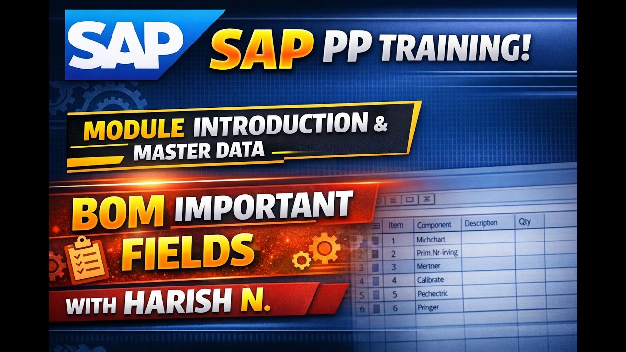 SAP PP Module Intro and BOM master data important fields - PART1