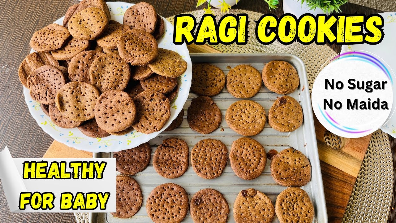 Homemade Ragi Biscuits for Babies weight Gain | No Maida, No Sugar, No Oil ( Baby food recipes)