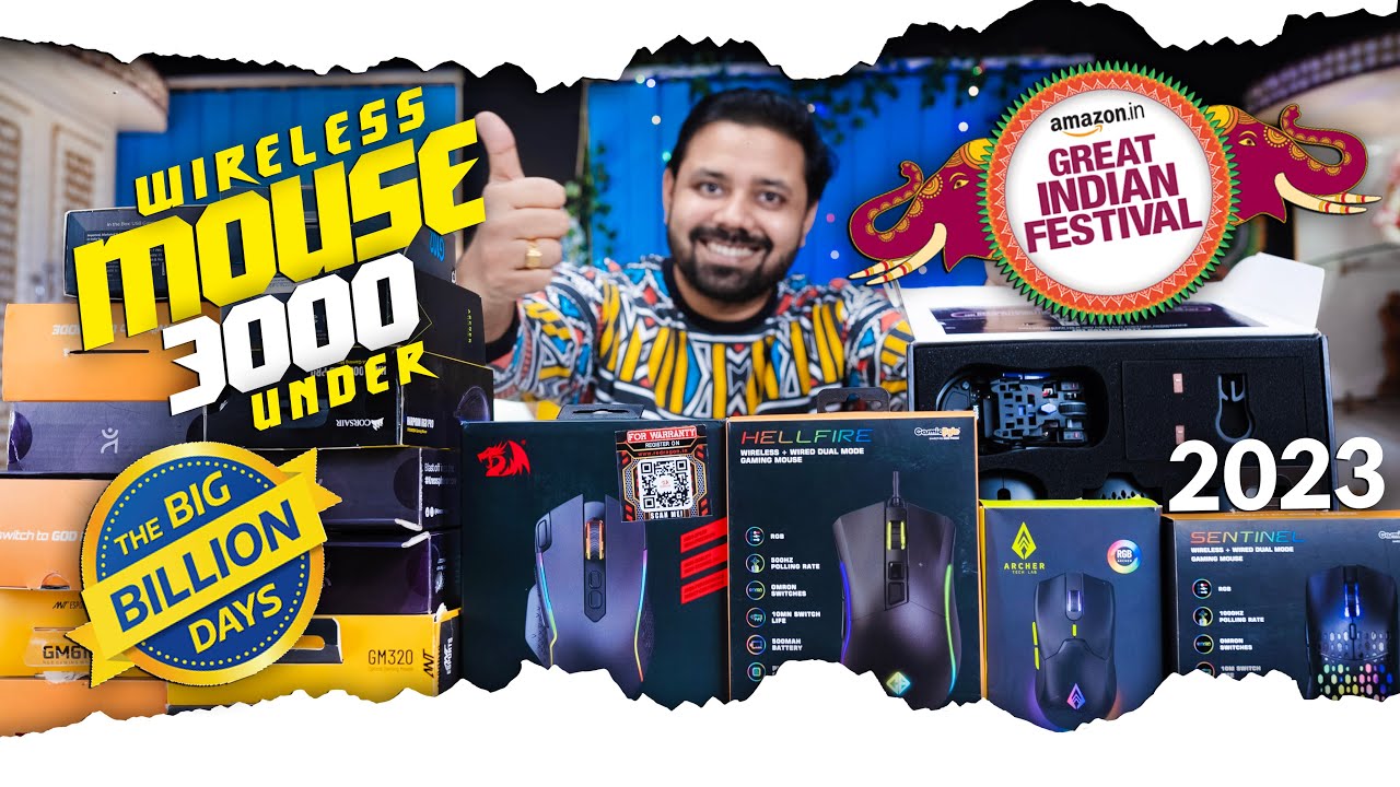 Top 5 Best Gaming WIRELESS Mouse under 3000 in 2023 | Amazon great Indian festival Big Billion Sale