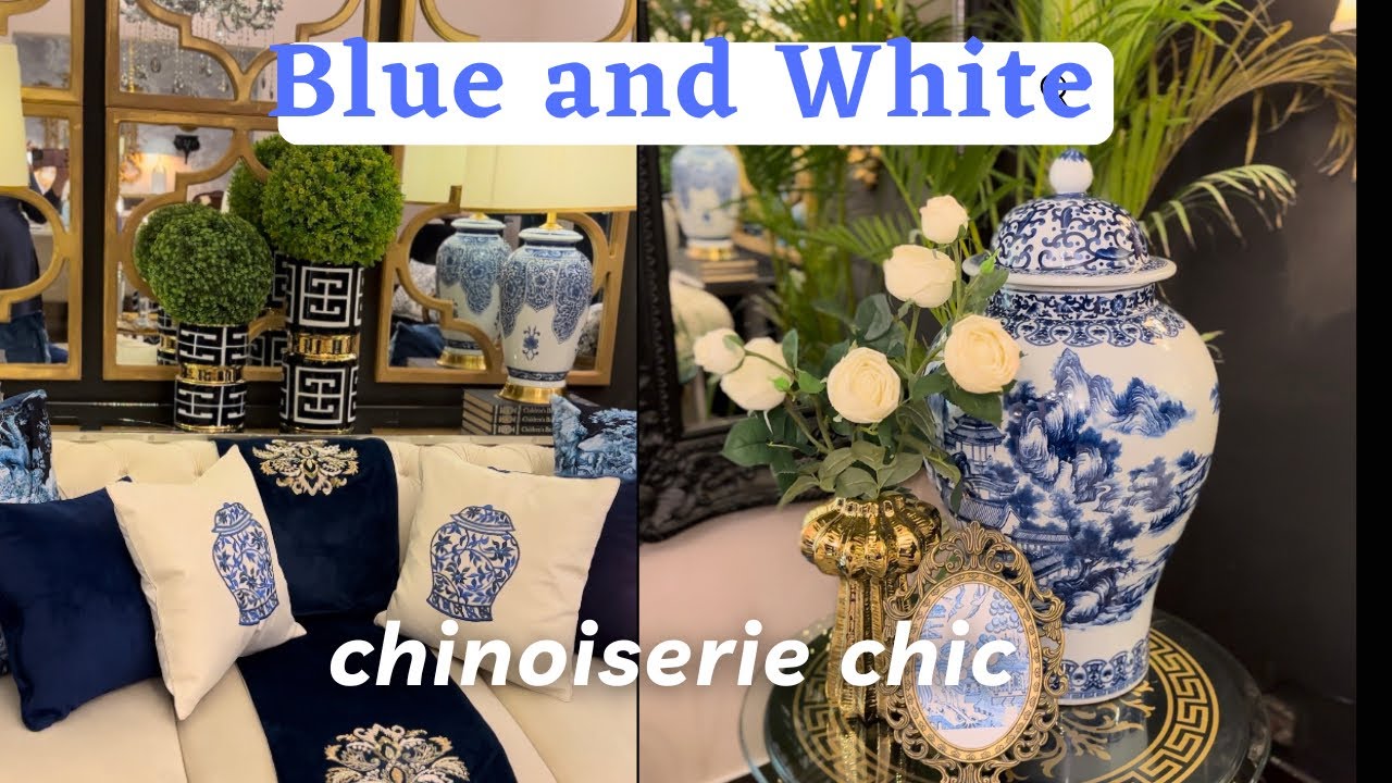 Blue and White Chinoiserie Chic | How to Decorate with Blue and White Chinoiserie | Livingroom
