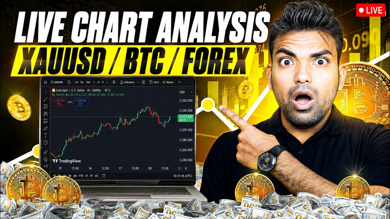 Live Chart Analysis Today | XAUUSD, Crypto & Forex Live Trading