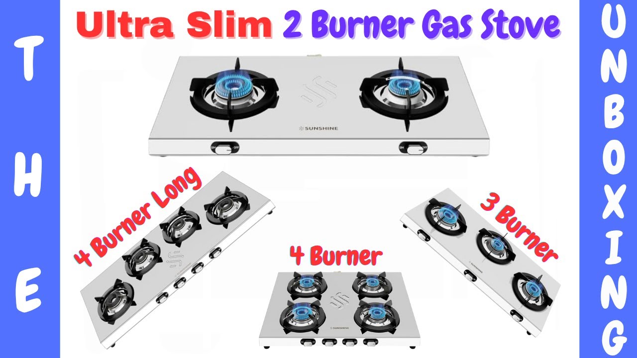 Sunshine Falcon Ultra Slim 2 Burner Stainless Steel Gas Stove | 5G Technology | 3 & 4 Burner | Style