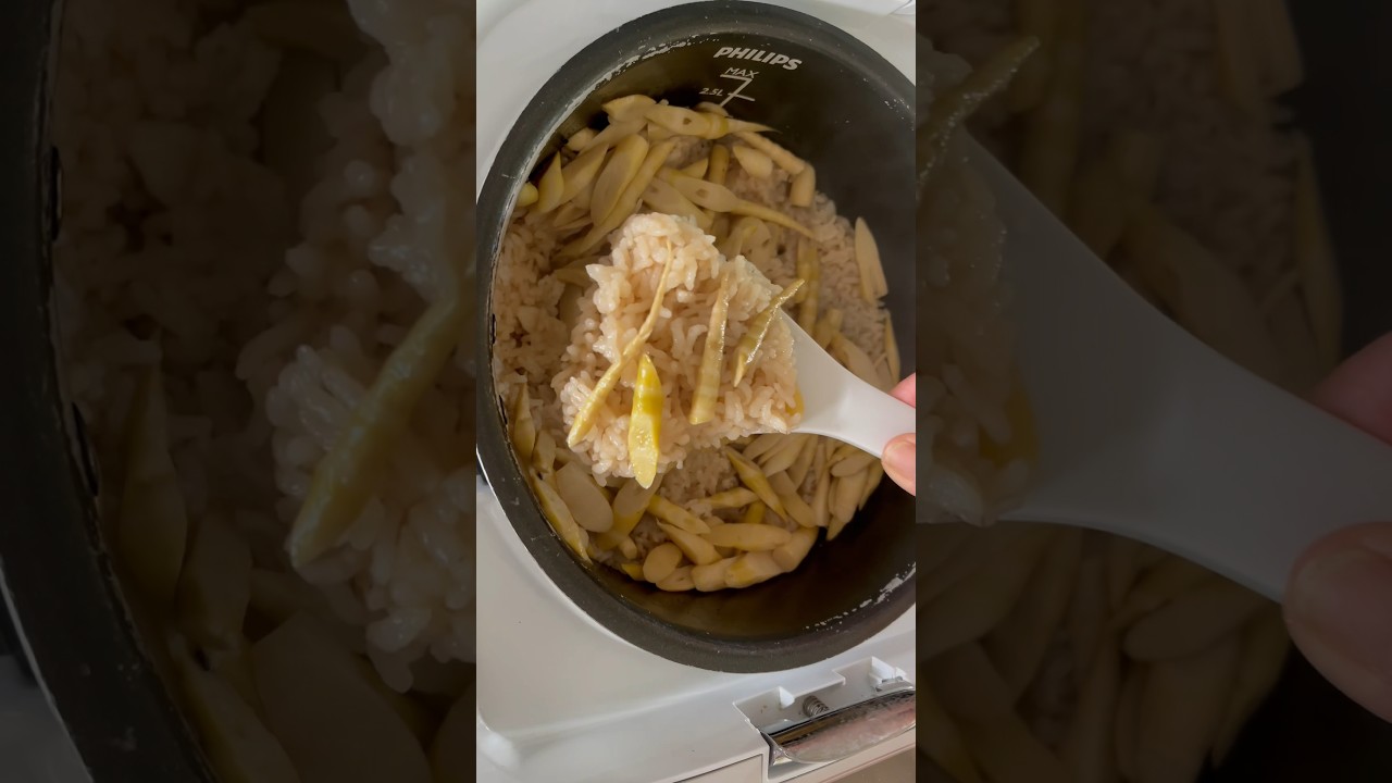 Takenoko Gohan (rice with bamboo shoots). #japanesefood #rice #bambooshoots #shorts #shortsvideo