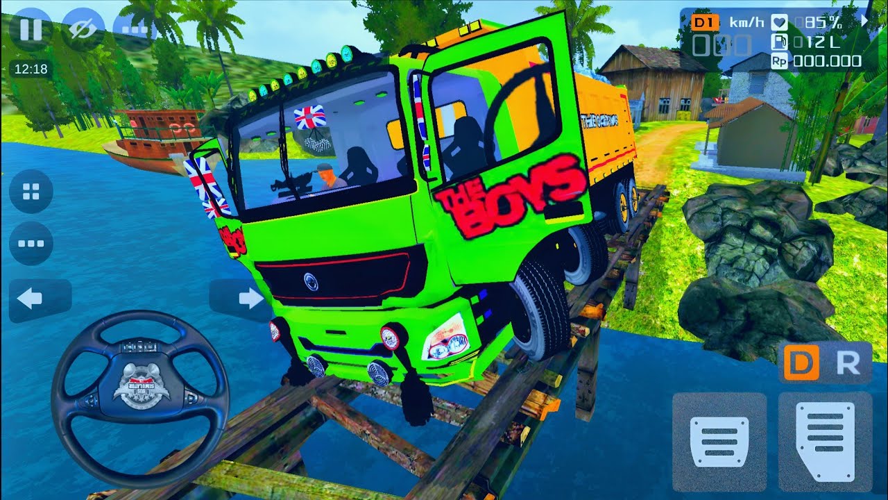 🗺️ Bharat Benz Driving Over Wood Bridge 🌉 Indian Off-road Map Mods 🗾 Bus Simulator Indonesia 💥