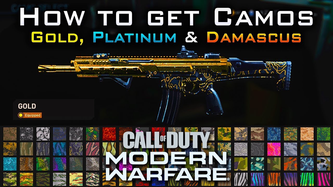 How To Unlock GOLD, PLATINUM, & DAMASCUS CAMOS in CoD MW! (All Multiplayer Camo Challenges)