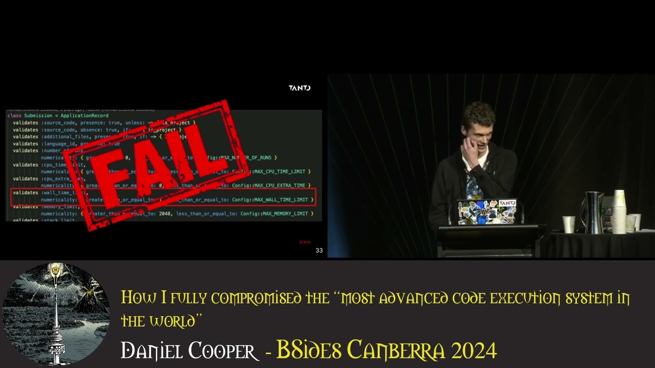 How I fully compromised the “most advanced code execution system in the world”, Daniel Cooper