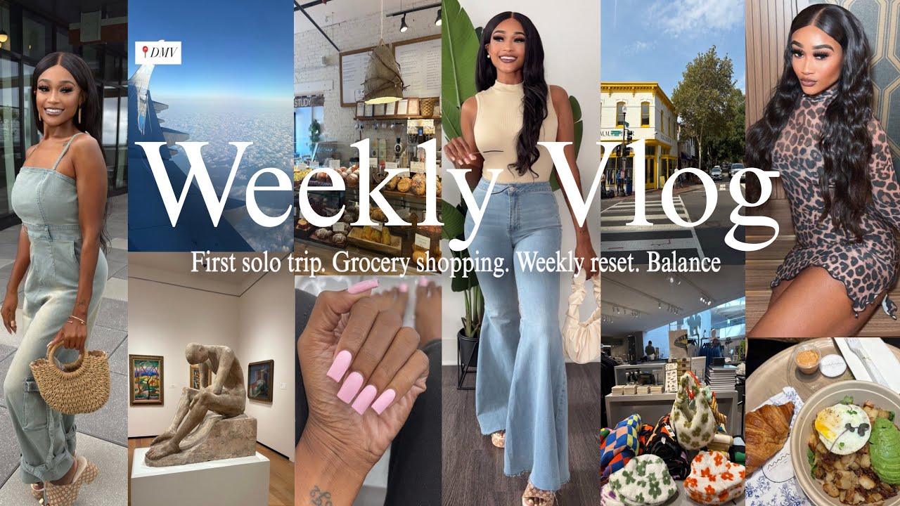 WEEKLY VLOG: LIVING ALONE IN MY 20s🫶🏽| my first solo trip, meal prep, weekly reset, balance & more 