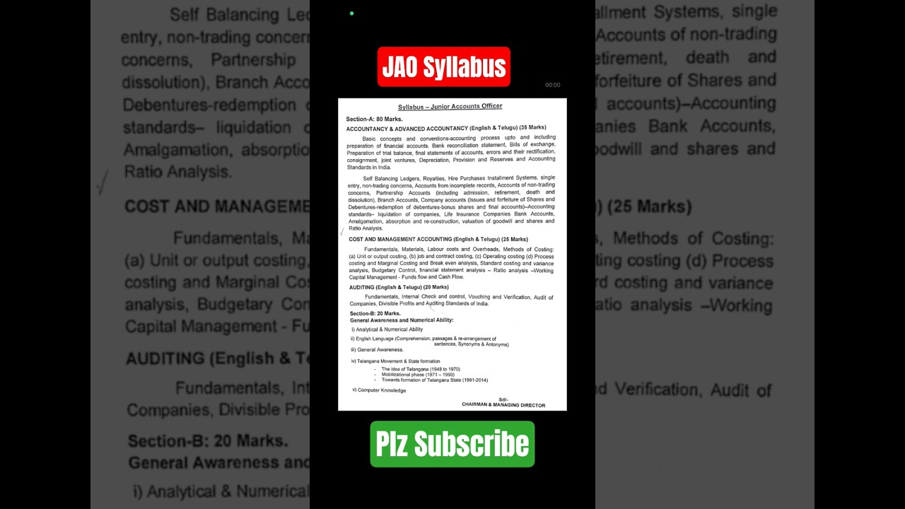 #jao | Junior Accounts Officer Syllabus | #npdcl #viral #drmmallareddy