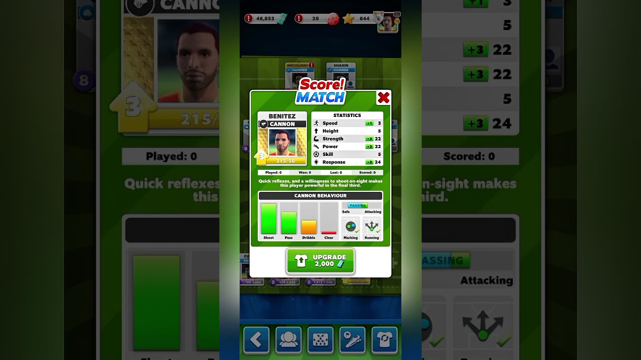 Score Match ! New Super Player Benitez(Cannon )V Level up 