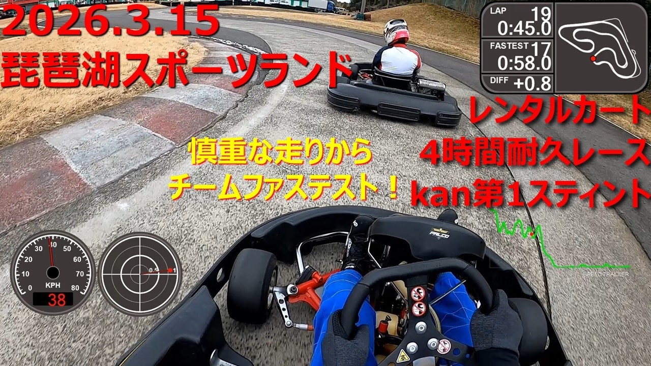 2026.3.15 琵琶湖カート4時間耐久レースkan第1スティント
