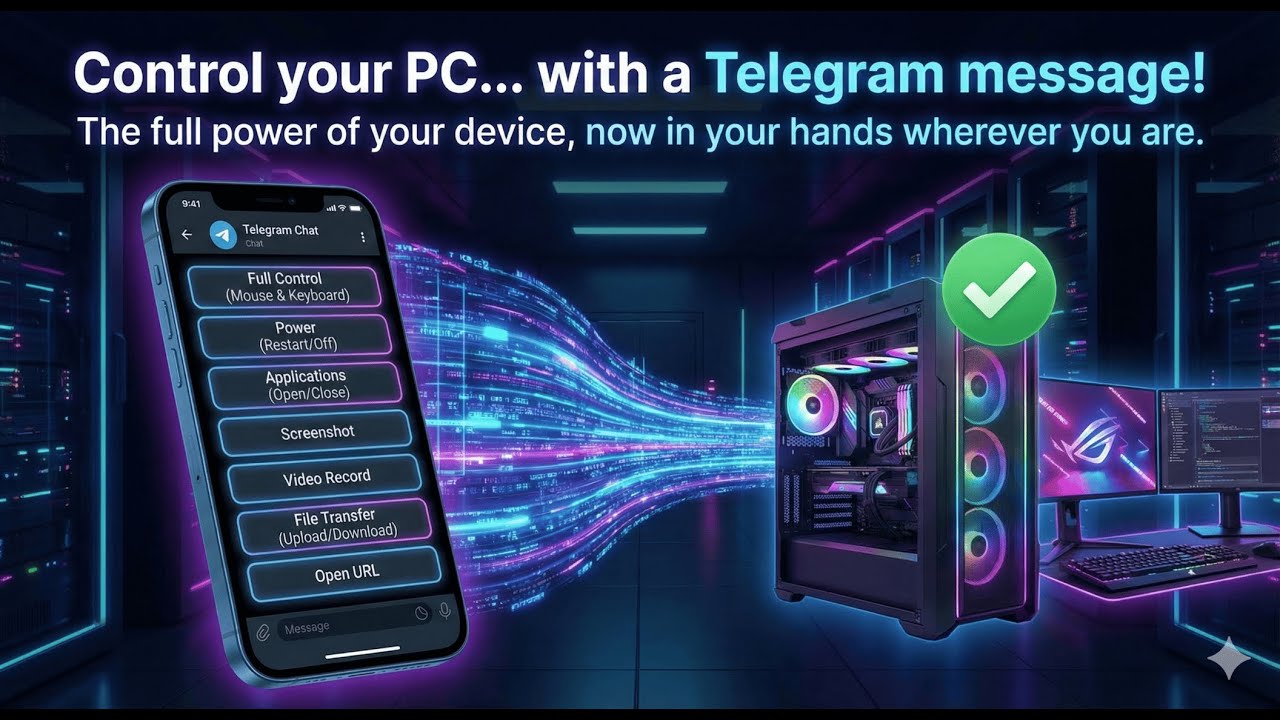 Control Your PC via Telegram for Free | TG Remote PC #TGRemotePC #telegrambot #automation