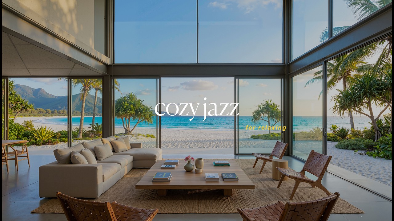 Cozy Morning Jazz in a Luxury Seaside Room | Smooth Jazz & Nature Therapy for Relaxing Day