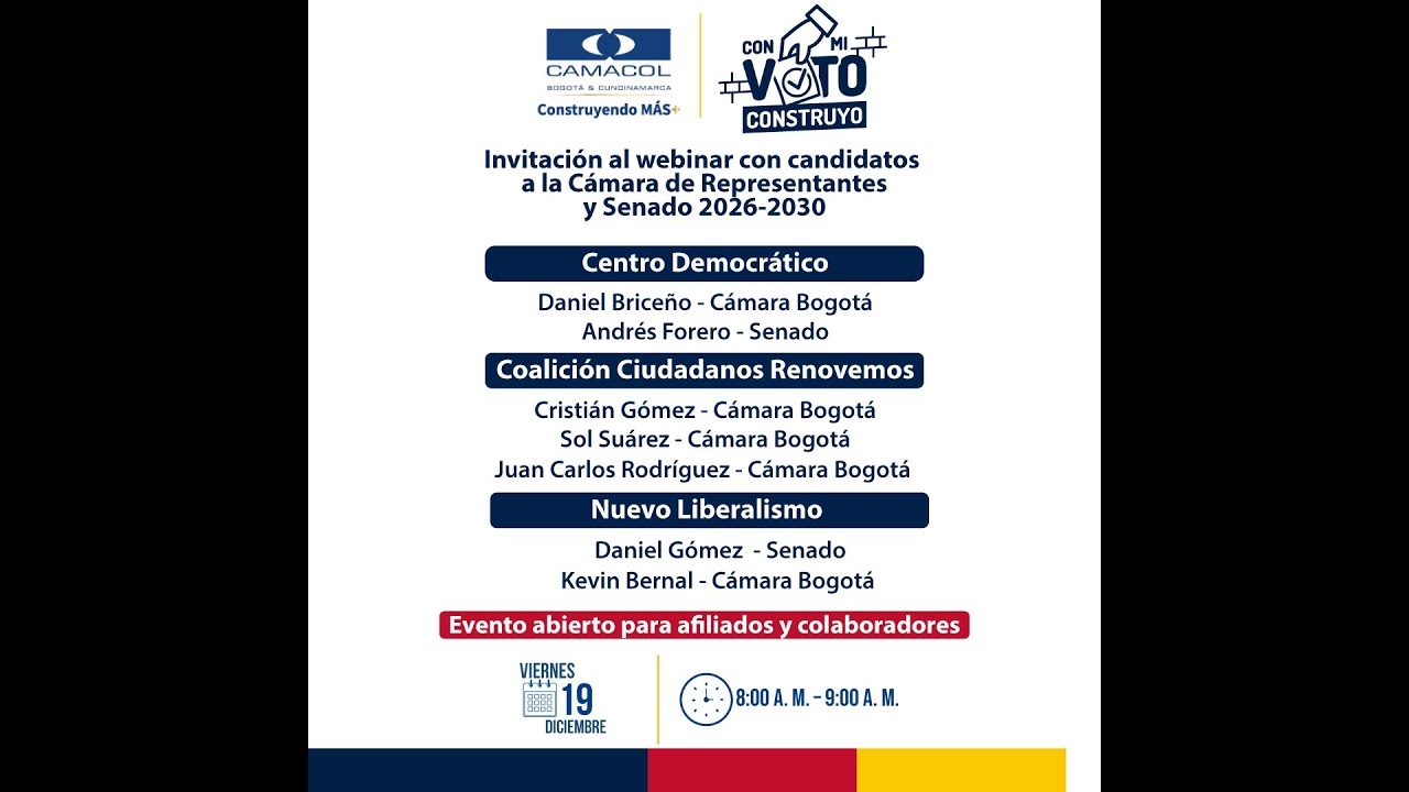 Webinar Camacol ByC candidatos Congreso - Campaña "Con mi voto construyo 2026"