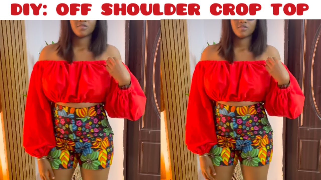How to cut and sew OFF SHOULDER TOP WITH ELASTIC / off shoulder top WITH ELASTIC